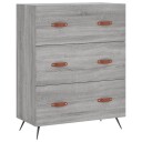  Kommode grå sonoma 69,5x34x90 cm konstruert tre