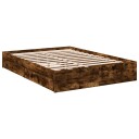  Sengeramme med skuffer røkt eik 135x190 cm konstruert tre 8721102623493