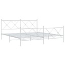  Sengeramme i metall med hode- og fotgavl hvit 183x213 cm 8721012374584