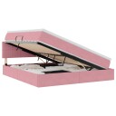  Seng med Oppbevaring med madrass Rosa 180 x 200 cm Fløyel