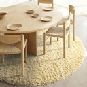 Rundt teppe   Combarro Solid Cotton Shaggy lysegul Størrelse: Ø 160 cm