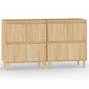  Skjenker 2 stk sonoma eik 60x35x70 cm konstruert tre