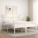 vidaXL Sengeramme med hodegavl hvit 160x200 cm heltre