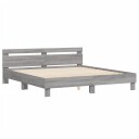 vidaXL Sengeramme med hodegavl grå sonoma 180x200 cm konstruert tre 8721012246218