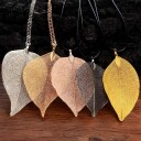 Bladet halskjede Rhodium plated