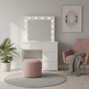 Sminkebord "EMMA" LED belysning   94x43x140 cm
