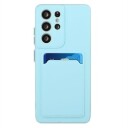 Samsung Galaxy S23 Ultra 5G TPU-deksel med Kortholder Lyseblå