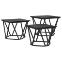  Sidebord 3 stk Svart Eike Kompositt