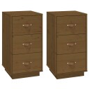 vidaXL Nattbord 2 stk honningbrun 40x40x75 cm heltre furu