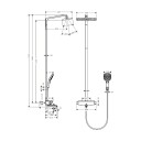 Hansgrohe Raindance Select E360 1jet 360x190 mm, med kartut, Hvit/Krom