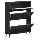 vidaXL Sko Skap BREDA 78 x 24 x 103 cm Konstruert tre Svart