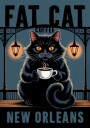 Fat Cat Coffee New Orleans Plakat / 50x70
