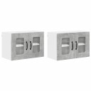  Kjøkkenskap 2 pcs Betonggrå 60 x 31 x 40 cm Konstruert tre
