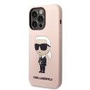 Karl Lagerfeld Ikonik Silikon Mobildeksel til iPhone 14 Pro Max Rosa