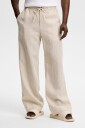 J. Lindeberg Noah Drape Linen Pants   Beige   M