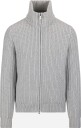 Gran Sasso Full zip rib high neck wool cashmere 54 grå herre