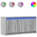  TV-benk med LED grå sonoma 100x34x50 cm konstruert tre 852213