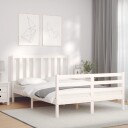 vidaXL Sengeramme med hodegavl hvit 140x200 cm heltre