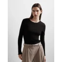 Selected Slfanna Ls Crew Neck Tee S Noos - Black - S