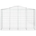 vidaXL Gabionkurver buede 15 stk 200x50x120/140 cm galvanisert jern