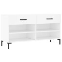 vidaXL Skobenk hvit 102x35x55 cm konstruert tre