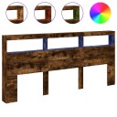  Hodegavl skap med LED røkt eik 220x17x102 cm 8721012465435