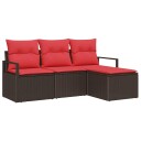 vidaXL Sofa sett 4 stk. Brun polyrotting