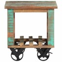  Sidebord med hjul 40x40x42 cm gjenvunnet heltre