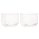 vidaXL Nattbord 2 stk hvit 35x34x32 cm heltre furu