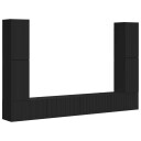  TV benksett 8 pcs Svart Konstruert tre