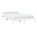 vidaXL Sengeramme hvit 200x200 cm heltre furu