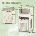 Trillekurv med hylle – beige sammenleggbar 30 liters kapasitet