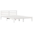  Seng med Hodegavl Hvit 160x210 cm Solid Furu