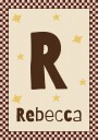 Personalized Baby Name Pink Checkered Star Plakat Plakat / 50x70cm