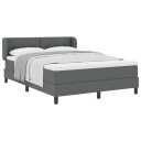  Box Spring Seng med Madrass Mørk Grå 160x200 cm Stoff