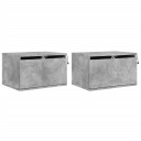  Vegghengte nattbord med LED-lys 2 stk betonggrå 8721012254176