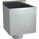 BZ Regnvannsboks, firkantet med tappekran 220x220x220 for 76 mm zinc 220x220x220 mm / Ø76 mm