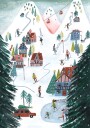 Nordic Skiing in the mountains at Christmas Poster Plakat / 21x30cm