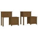vidaXL Nattbord 2 stk honningbrun 79,5x38x65,5 cm heltre furu