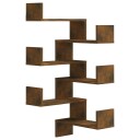 vidaXL Vegg hj?rnehyller 2 stk r?kt eik 40x40x50 cm konstruert tre
