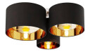 Lindby Laurenz taklampe, 3 lyskilder, svart-gull