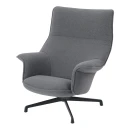 Muuto Doze Lounge Chair High Back Swivel Base   Ocean 80 Anthracite Black