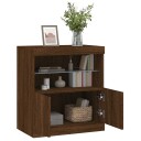 vidaXL Skjenk med LED-lys brun eik 60x37x67 cm