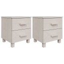 vidaXL Nattbord HAMAR 2 stk hvit 40x35x44,5 cm heltre