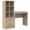  Skrivebord med lagring 2 pcs Sonoma eik 80 x 40 x 76 cm