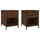 vidaXL Nattbord 2 stk brun eik 40x42x50 cm konstruert tre