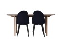 Venture Home Andy Spisegruppe 180 cm Oval med 4 Polar Stoler Sort