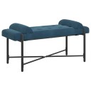 vidaXL Knappet tuftet benk med puter Blå 110 x 40 x 46 cm Fløyel