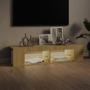 vidaXL TV-benk med LED-lys sonoma eik 135x39x30 cm