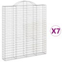  Gabionkurver buede 7 stk 200x30x220/240 cm galvanisert jern